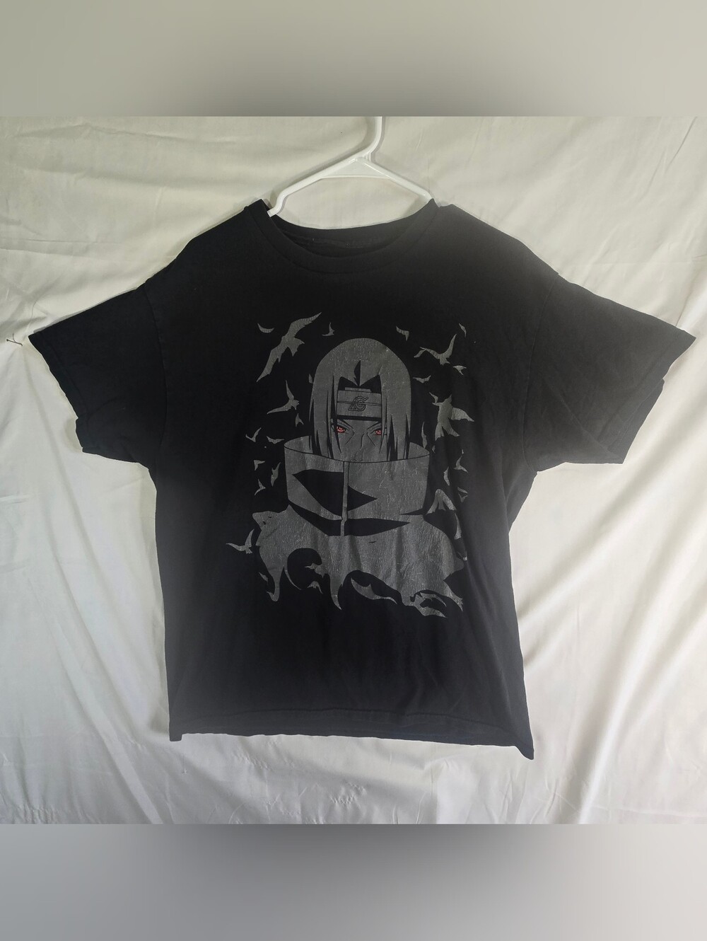 Vintage Naruto Itachi Uchiha Anime Gray Graphic T-Shirt Size L